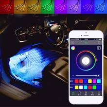 4 Strips RGB Multicolor LED Car Interior Floor Light APP/Remote Control Lamp 2024 - buy cheap