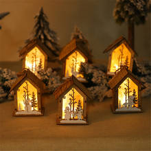 LED Light Wood House Cute Christmas Tree Hanging Ornaments Holiday Decoration Christmas Decoration For Children Xmas Gift 2024 - buy cheap