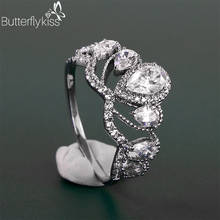 Bk 18k ouro branco anéis para mulher 2.7g genuíno ouro 585 forma da coroa moissanite diamante casamento promessa senhora jóias finas presentes 2024 - compre barato