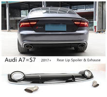 Aerofólio difusor de para-choque traseiro para audi a7 s7, 2017, 2018, 2019, alta qualidade, acessórios de modificação do carro pp 2024 - compre barato