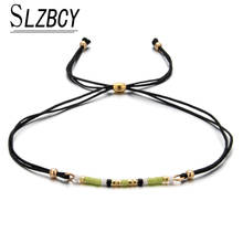 Pulsera Bohemia con cuentas de cristal para mujer, brazaletes trenzados, ajustables, joyería Simple 2024 - compra barato