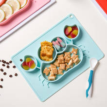 Bebê silicone placa de jantar caranguejo criança utensílios de mesa crianças alimentação crianças anti-queda pratos 2024 - compre barato