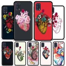 Anatomical Heart Flowers Art Phone Case For Samsung Galaxy M51 M31 M30s M31s M21 M11 M01 A7 A9 F41 Prime Soft Cover TPU Capa 2024 - buy cheap
