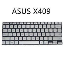 Клавиатура для ASUS Vivobook 14 X409 US с английским серебром без подсветки ASM18M53US6920 AEXKPU00010 0KNB0-2105US00 CJ5N0L6R 2024 - купить недорого