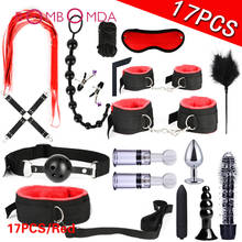 Vibradores sexuales Bondage para mujeres, Juguetes sexuales, consolador Anal, esposas, látigo, azotes, cuero PU, BDSM, herramienta fetiche, 17 unids/set/Set 2024 - compra barato