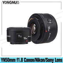 Yongnuo-lente yn50mm para câmeras dslr canon, abertura automática de foco, para nikon, sony, ef, 50mm, f/1.8, af 2024 - compre barato
