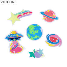 ZOTOONE Rainbow Planet Patch Iron on Stripes Patches for Clothing Jeans DIY Badge for Kids Sew on Stickers Clothes Applique G 2024 - buy cheap