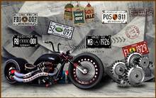 Papel de parede 3d foto personalizada, qualquer tamanho, maquinário industrial europeu e americano, ferramentas para motocicletas, mural de parede 3d 2024 - compre barato