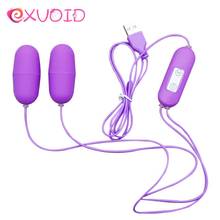EXVOID-vibrador USB de doble huevo para mujer, estimulador del clítoris, masajeador del punto G del pezón, masturbación, Juguetes sexuales, productos para adultos 2024 - compra barato