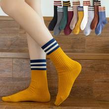 1 Pair Japanese Loose Socks High School Girls Harajuku Socks Solid Color Knitted Striped Cotton Socks Women 10 Colors 2024 - buy cheap