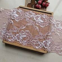 10Meters Floral Embroidered Elastic Lace Ribbon DIY Apparel Sewing Pink Purple Trimming Fabric Dress Clothing Decoration 20cm 2024 - buy cheap