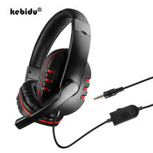 Kebidu-fone de ouvido para jogos, estéreo, com fio, grave, 3.5mm, com microfone, para celular, computador, notebook, hifi 2024 - compre barato