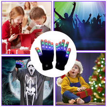 2 шт./пара светодиодный перчатки светится в темноте волшебные перчатки мигающие игрушки для детей и взрослых Утепленная одежда перчатки Хэллоуин вечерние Рождественский подарок 2024 - купить недорого