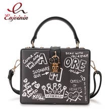 Graffiti Cartoon Pattern Luxury Designer Bags for Women Purses and Handbag Female Crossbody Bag Party Clutch Bag Pu Leather 2024 - buy cheap