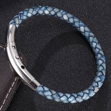 18.5-19.2-20 cm Adjustable Length Stainless Steel Buckle Multicolor Braided Leather Bracelet Unisex Wrist Band Jewelry Gifts 2024 - buy cheap