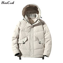 Halacood marca nova qualidade masculina plus size 3xl para baixo jaqueta homem pato branco para baixo casaco masculino casaco à prova de vento quente outono inverno 2024 - compre barato