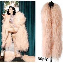 30ply Ostrich feather Boa champagne plums Wedding Party Dresses Decoration feather for Crafts 2meter plumas decorativas 2024 - buy cheap