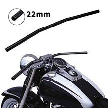 Manillar de motocicleta de 7/8 pulgadas, barra recta de arrastre negro de 22mm para Honda, Kawasaki, Yamaha, Suzuki, Chopper, Bobber 2024 - compra barato