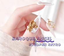 100 unids/lote de decoraciones de uñas de Ángel Retro-Roma, calcomanías de nailon 3D de cristal SoildCrystal, Plata/oro/blanco, camafeo barroco, Cupido 18*15MM, # ZCF29 2024 - compra barato