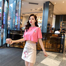 2020 summer casual short-sleeved suit skirt, young and fashionable, pink skirt, two-piece suit 402001 2024 - buy cheap