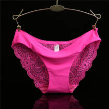 Sexy Women's Panties Seamless Lingerie Transparent Lace Bikini Briefs Plus size Lady Girl Underwear Cotton Fabric Intimates Top 2024 - buy cheap