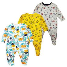Macacão de manga longa para recém-nascidos, pijama infantil de flor para meninos e meninas, roupas para recém-nascidos 2019 2024 - compre barato