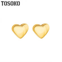 TOSOKO Stainless Steel Jewelry Love Peach Heart Earrings Women's Fashion Sweet Heart Earrings BSF408 2024 - buy cheap
