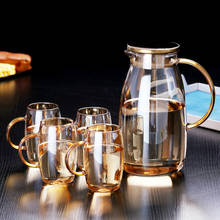 1.8L Colorful Glass kettle Heat-resistant Explosion-proof Large-capacity Teapot Fruit Juice Jug Drinkware Glass Pot Teacups set 2024 - buy cheap
