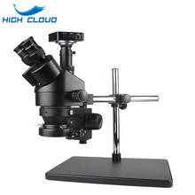 Microscopio con Zoom estéreo Trinocular profesional, Zoom de aumento 7X-45X con USB Digital, HDMI, cámara, soporte giratorio 2024 - compra barato