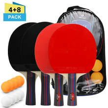 Table Tennis Ball and Bat Set 4 Ping Pong Bats 8 Ping Pong Balls Pack Ping Pong Paddle Racket Set With Bag 2024 - buy cheap
