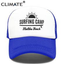 CLIMATE Surfing Camp Cap Malibu Beach Trucker Cap Hat Surfing Fan Surfer Hip Hop Cap Surfboard Surf Riding Mesh Cap Hat Youth 2024 - buy cheap