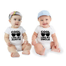 Newborn Baby Boy Girl Romper Cool Like My Uncle Auntie Print Funny Infant Short Sleeve Fashion Cute Jumpsuit Outfit 2024 - buy cheap