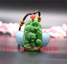 Natural Green Chinese Tiger Jade Pendant Necklace Hand-carved Charm Jewellery Fashion Man Lucky Amulet Gifts 2024 - buy cheap
