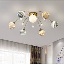 Светильник в стиле постмодерн, роскошный потолочный светильник в виде планеты, скандинавский креативный индивидуальный космический светильник, лампа для детской спальни 2024 - купить недорого
