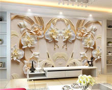 Beibehang Custom wallpaper 3D butterfly orchid relief background wall Nordic modern minimalist decorative painting 3D wallpaper 2024 - buy cheap