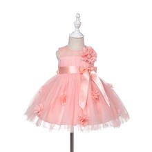 Vestido de encaje de princesa para niña, ropa de fantasía para fiesta de primer cumpleaños, sin mangas, color rosa 2024 - compra barato