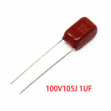 Capacitor de filme de polipropileno 100v105j 1uf, capacitor de 5mm 100v 105j 105 cbb de 1uf com 10 peças 2024 - compre barato