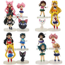 4pcs 16pcs Anime Figures Tsukino Mars Mercury Jupiter Venus Saturn Q Version PVC Model Toys Dolls 2024 - buy cheap