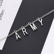 trendy exquisite necklace jewelry letter ARMY necklaces for men women undefined chains kpop initial statement long necklace gift 2024 - buy cheap