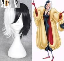 Fashion jewelry Wig Free Shipping  Madame Wig Cruella De Ville Vil 101 Dalmations Wigs Costume Accessories 2024 - buy cheap