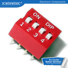 10 шт DIP-переключатель 4 бит способ 2,54 мм тумблер красный светоэлектрический переключатель оптовая продажа электронных 2024 - купить недорого