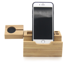 For Mobile Phone Holder Stand Bamboo Charger Stand Base for IPad IPhone Multifunct Wooden Charging Dock Station Multi-Function 2024 - buy cheap