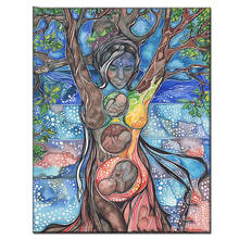 Pintura de diamante redondo/cuadrado completo "Árbol de la vida", de imitación bordado de diamantes, imágenes de diamantes de imitación, mosaico de diamantes de mujer embarazada G455 2024 - compra barato