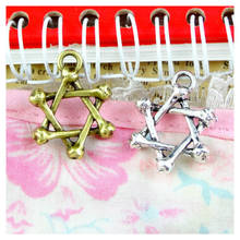 30 Pieces /lot 19.5*25MM Antique Bronze Antique Silver Plated Zinc Alloy Star Charm Diy Pendant for Jewelry Findings Accessories 2024 - buy cheap