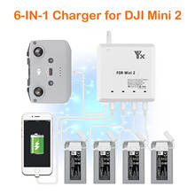 Carregador de 4 baterias para dji mini 2, carregador de 70 minutos com porta usb para dji mavic mini 2, acessórios para drones 2024 - compre barato