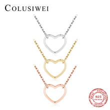 Colusiwei Valentine's Gift Silver Gold Rose Heart Pendant Necklace for Women Girl Romantic 925 Sterling Silver Necklace Jewelry 2024 - buy cheap