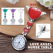 Relógio de quartzo de pendurar, relógio adorável portátil em formato de coração de enfermeira, médico, relógio médico, broche, pingente de relógio de bolso 2024 - compre barato