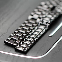 Ремешок керамический для наручных часов, люксовый черный яркий браслет с металлической пряжкой для мужчин и женщин, 14 мм 16 мм 18 мм, аксессуары для часов 2024 - купить недорого