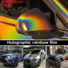 152cm*20m Holographic Black grey white Rainbow Car sticker Chrome Car Vinyl Wrap Vehicle Sticker Decal Film 2024 - buy cheap