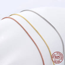 Collar clásico de plata S925 para mujer, cadena de collar de plata de ley 100%, accesorios colgantes de cadena de caja de 45mm 2024 - compra barato